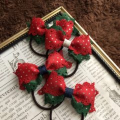 クリスマスカラーでリボン